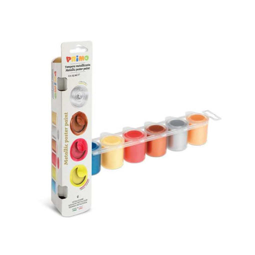 Picture of CMP PRIMO POSTER PAINT SET 6POTS X25ML METALLIC